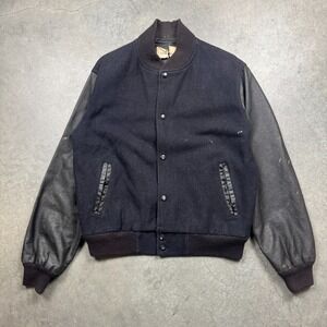 VTG Chalk‎ Line Sultans San Diego Varsity Jacket Mens Sz M Black Preowned Flaws
